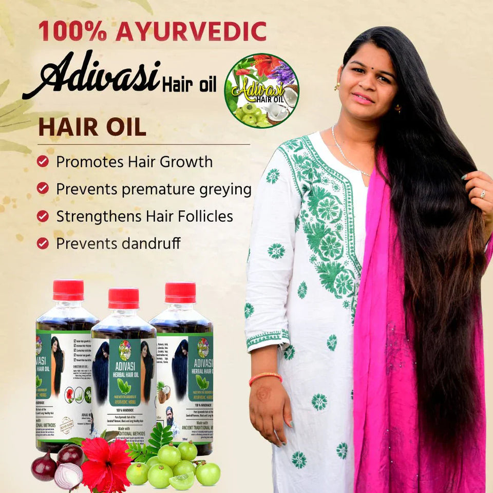 ORIGINAL ADIVASI HAIR OIL - SOURCED DIRECTLY FROM KARNATAKA (PACK OF 2)